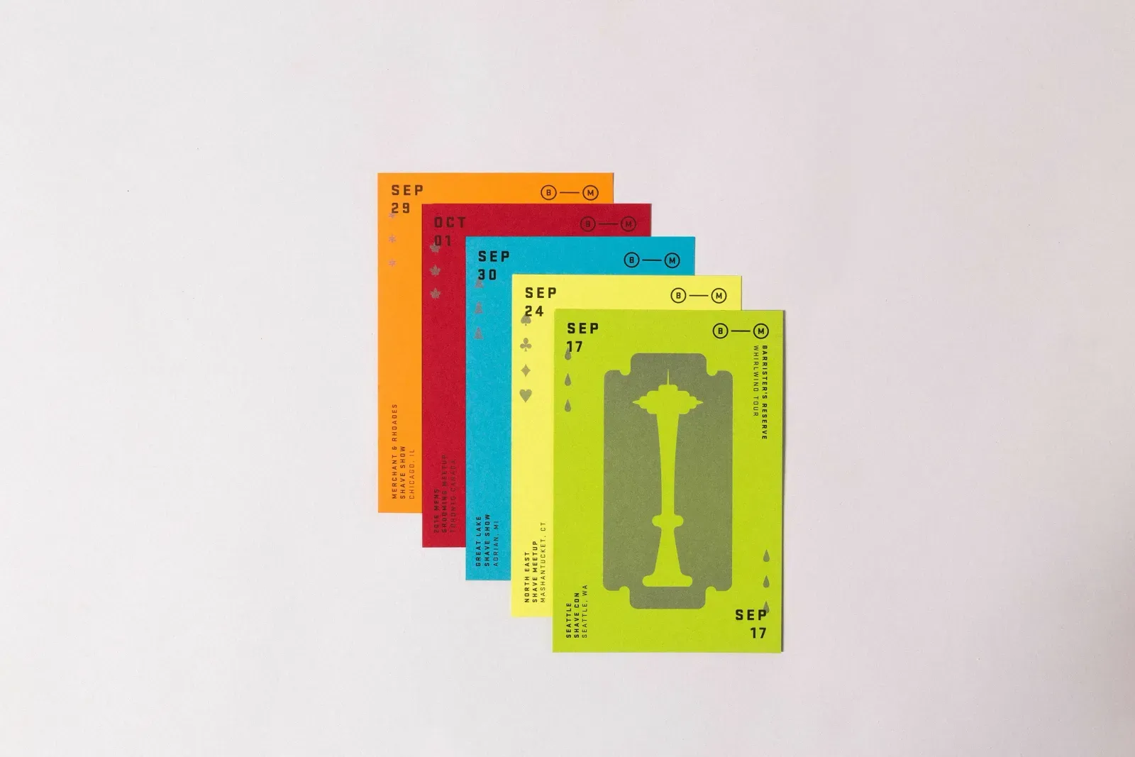 Whirlwind Tour postcard series — full set